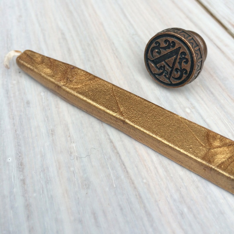 Wax seal monogram Custom initial wax seal Gift for Stationery lovers Brass wax seal Two day delivery UK Ships worldwide image 3