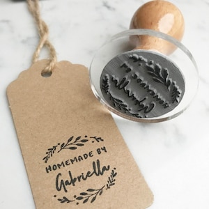 Personalisierte Selbstgemacht von Stempel | Botanischer selbstgemachter Stempel | Selbstgemachter Stempel | Geschenk für Bäcker | Essbare Geschenke | DE |