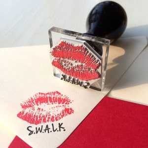 Personalised kiss stamp | Lip print stamp | SWALK stamp | valentines day stamp | Made in UK | ships worldwide