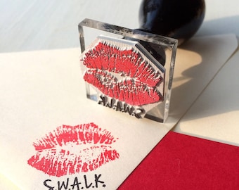 Sello de beso personalizado / Sello de impresión de labios / Sello SWALK / Sello de San Valentín / Made in UK / Envíos a todo el mundo