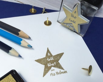 Personalisierter Stern Lehrer Stempel | Lehrer Geschenk | Lehrer Stempel | Personalisierter Lehrer Stempel | Zurück in der Schule Stempel | Goldstempel | Großbritanien