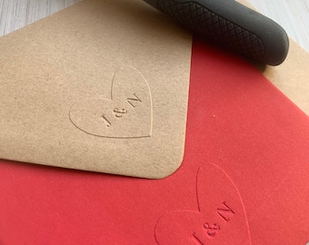 Herzmonogramm-Prägemaschine | Personalisierte Hochzeitspapeterie-Presse