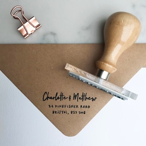 Moderne adresstempel | Nieuw huiscadeau | Nieuwe huisadresstempel | Gepersonaliseerde adresstempel | Adresstempel kerstkaart VK