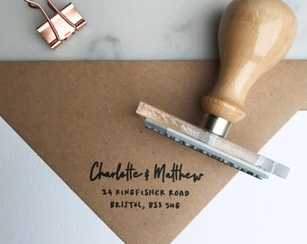 Personalisierter Adressstempel | Griff im Vintage-Stil, Geschenk zum Einzug