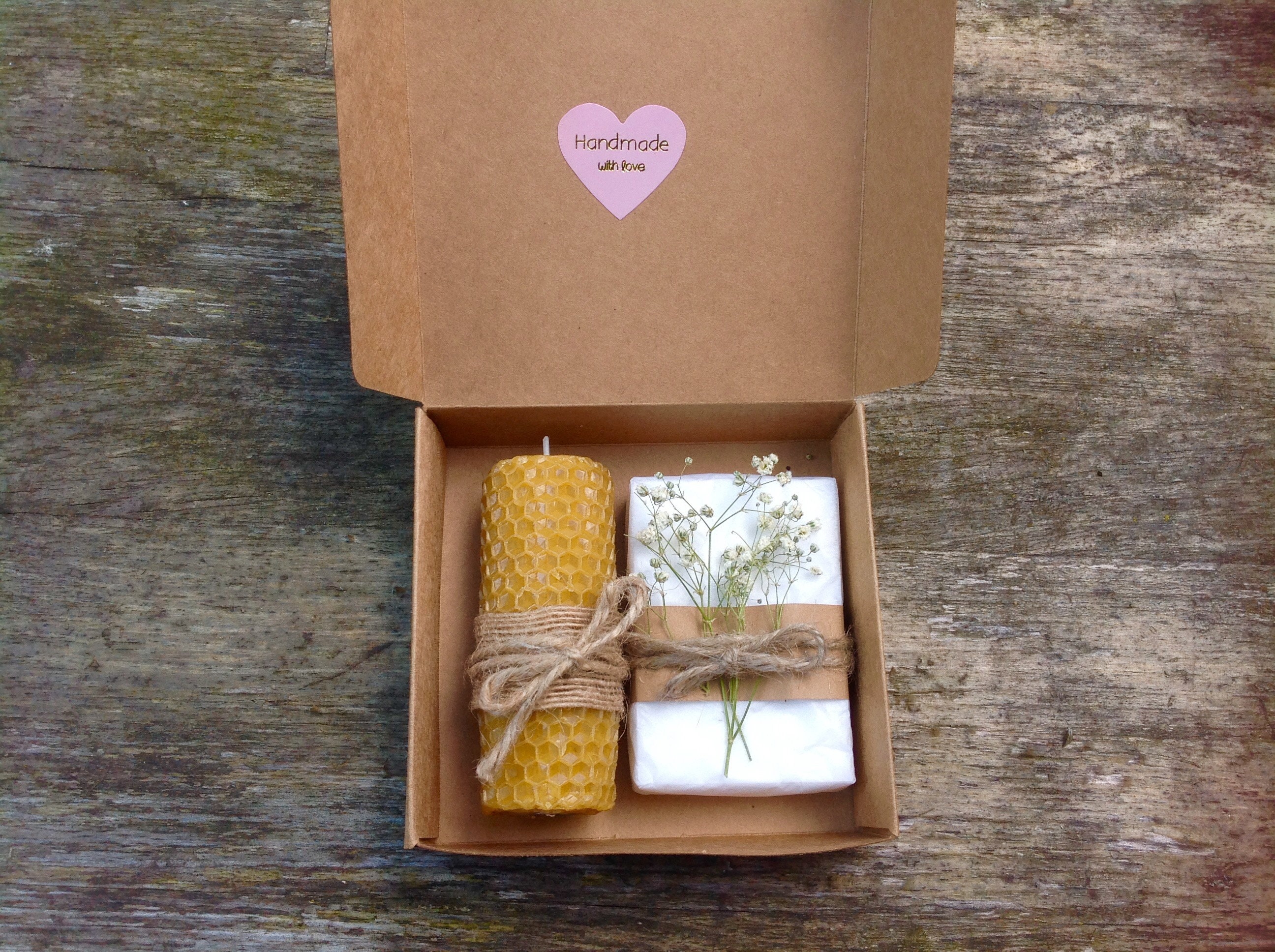 Gift box Thank you gift Beeswax Candles Natural Soap Zero Waste Plast…