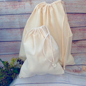 Handmade Reusable Produce Cotton Bags Eco Friendly Bags Natural Bags Organic Cotton Bags image 1