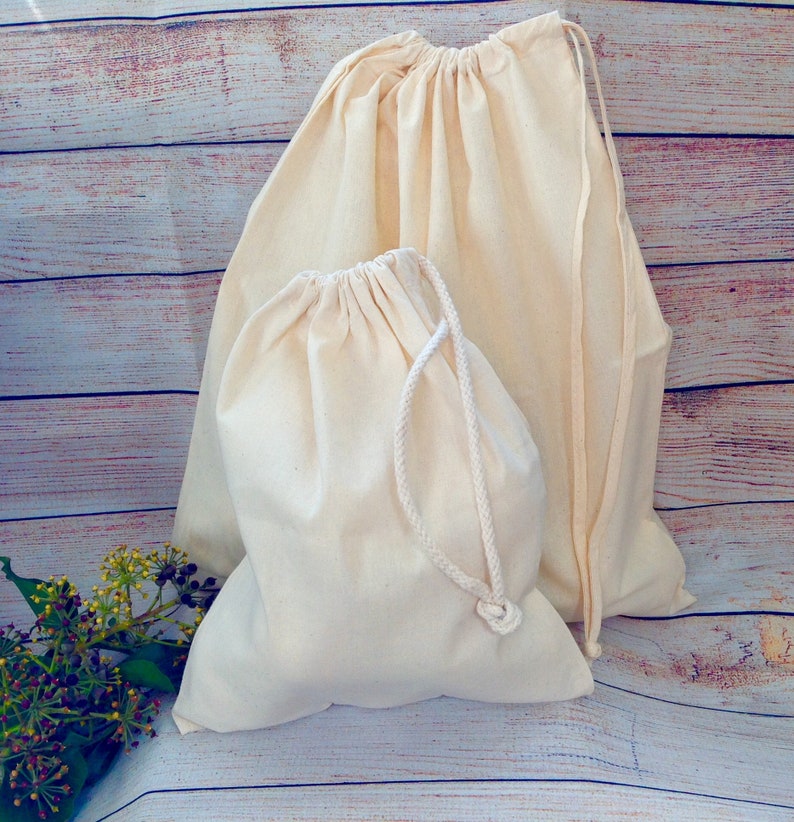 Handmade Reusable Produce Cotton Bags Eco Friendly Bags Natural Bags Organic Cotton Bags image 1