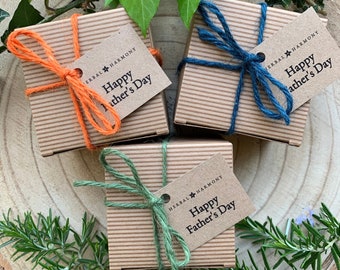 Fathers Day Soap gift set, handmade natural vegan soap gift for him dad son grandad, Men shower soap, eco friendly, zero waste, plastic free