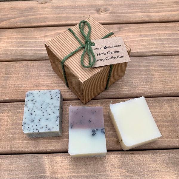 Herb Garden Soap Collection, plastic free soap gift set