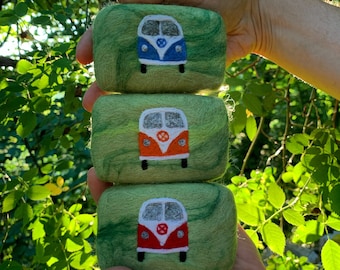 Camper Van, Felted Soap, campervan gift, Fathers day gift, birthday gift, van gift, gift for him, vanlife, men soap, soap gift, dad gift