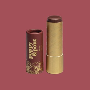 100% Natural Jumbo Lip Tint, Roxie by Poppy & Pout, Ethically Sourced USA Mica, Cruelty-Free, Leaping Bunny Certified