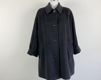 Vintage MAX MARA coat, grey coat, oversize coat, italian coat, grey overcoat, cashmere coat, classic coat, maxi coat, max mara wool coat