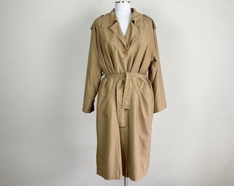 90s MARELLA by MAX MARA beige trench coat, trench coat for women, rain coat, made in Italy, oversized coat, camel trench coat, belted coat