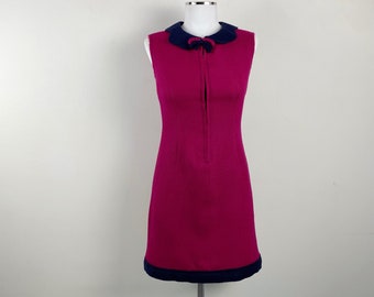 Vintage 60s mini dress, 1960s dress, trapeze dress, 60s collared dress, 1960s collar dress, a line dress, mod mini dress, 1960s mini dress