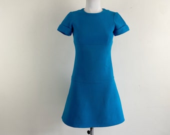 60s vintage PIERRE CARDIN mod mini dress, 1960s retro dress, 1960s mod dress, light blue dress, 1960s vintage dress