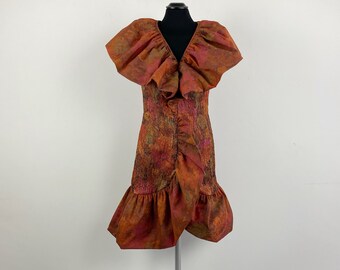 Vintage Egon von Furstenberg Lurex Dress: 1980s Ruffle Party Dress