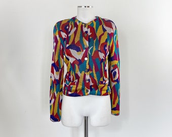 Vintage MISSONI cardigan, Missoni jacket, missoni cardigan sweater, colorful Missoni, Missoni women, Missoni knit, Missoni cotton cardigan