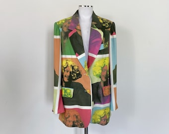 Vintage 90s MOSCHINO CHEAP & CHIC blazer, pop art Andy Warhol Moschino blazer, 1990s Moschino blazer, Moschino jacket, pop art, 1990s jacket