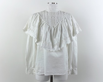 Vintage weiße Spitzenbluse