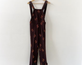 Vintage 70s jumpsuit, 70s flares, 70s outfit, 70s romper, brown jumpsuit, brown romper, 1970s romper,  vintage romper, polyester jumpsuit