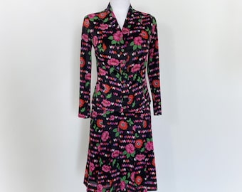 Vintage 70s floral skirt suit.