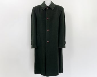 Vintage green loden men coat, green wool coat, green men coat, tyrol coat, retro men coat, austrian coat, men long coat, green men overcoat