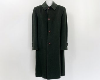 Vintage green loden men coat, green wool coat, green men coat, tyrol coat, retro men coat, austrian coat, men long coat, green men overcoat