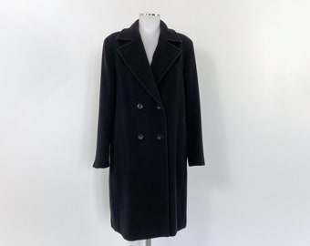 Vintage MAX MARA coat, classic coat, made in Italy coat, double breasted coat, maxi coat, black over coat, Max Mara black coat, italian coat