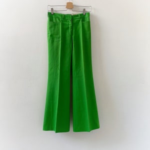 Vintage 70er high waist Hose, 70er grüne Hose, 1970er Hose, high waisted Hose, Schlaghose, Palazzo Hose, Hippiehose