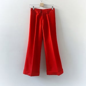 Vintage 70er high waist Hose, 70er rote Hose, Schlaghose, rote Schlaghose, Vintage 70er Hose, high waist Hose, 70er Retro Hose