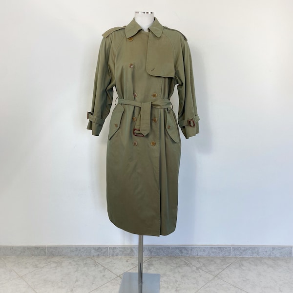 Vintage MAX MARA trench coat, khaki trench coat, Lightweight Trench Coat, max mara coat, max mara jacket, classic trench, pleated trench