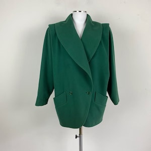 Vintage 80s UNGARO jacket, green wool jacket, double breast jacket, 1980s jacket, 1980s Ungaro, 80s retro jacket, Ungaro coat