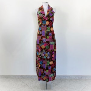 Vintage 70s 70s halter dress, 1970s halter dress, halter neck dress, 1970s dress, summer halter dress, halter maxi dress, maxi halter dress