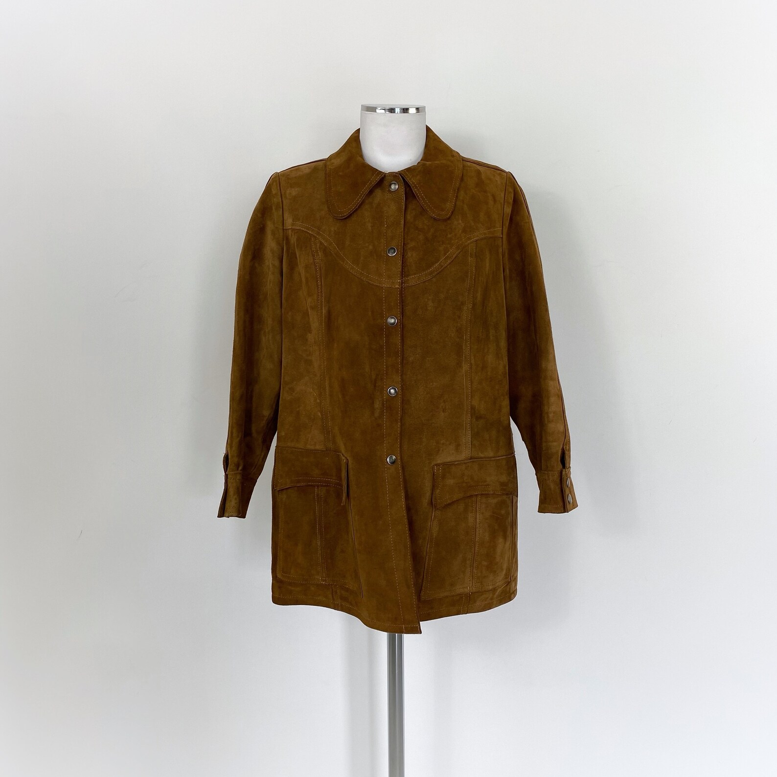 tan Vintage 70s brown suede jacket