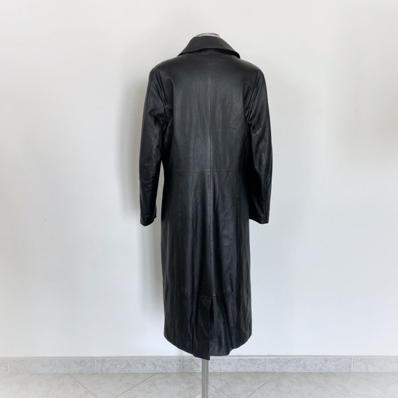 Vintage Black Leather Maxi Coat: Italian Size 44 - Etsy