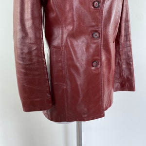 Vintage 70s burgundy leather jacket, burgundy red jacket, burgundy jacket, 70s jacket, 1970s jacket, 70s retro jacket, 70s leather coat image 6