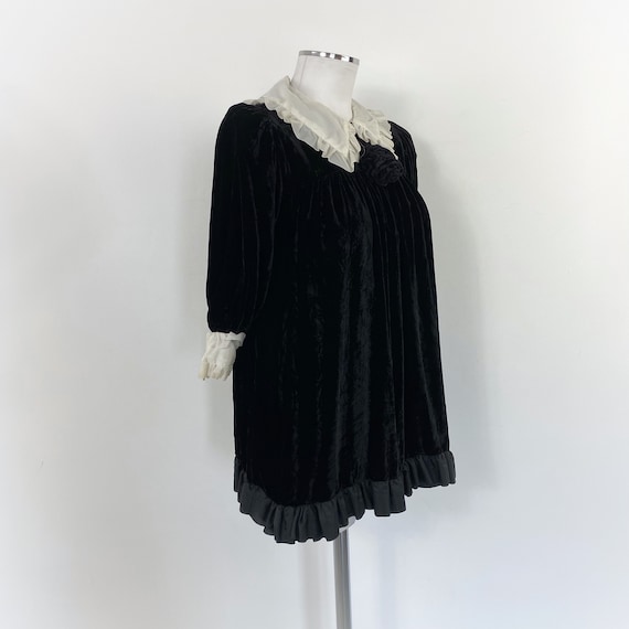 Y2K vintage BLUMARINE black velvet blouse, collar… - image 2
