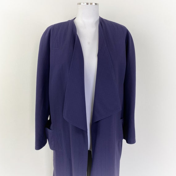 Vintage JACQUES MOLKO long coat, blue long duster… - image 4