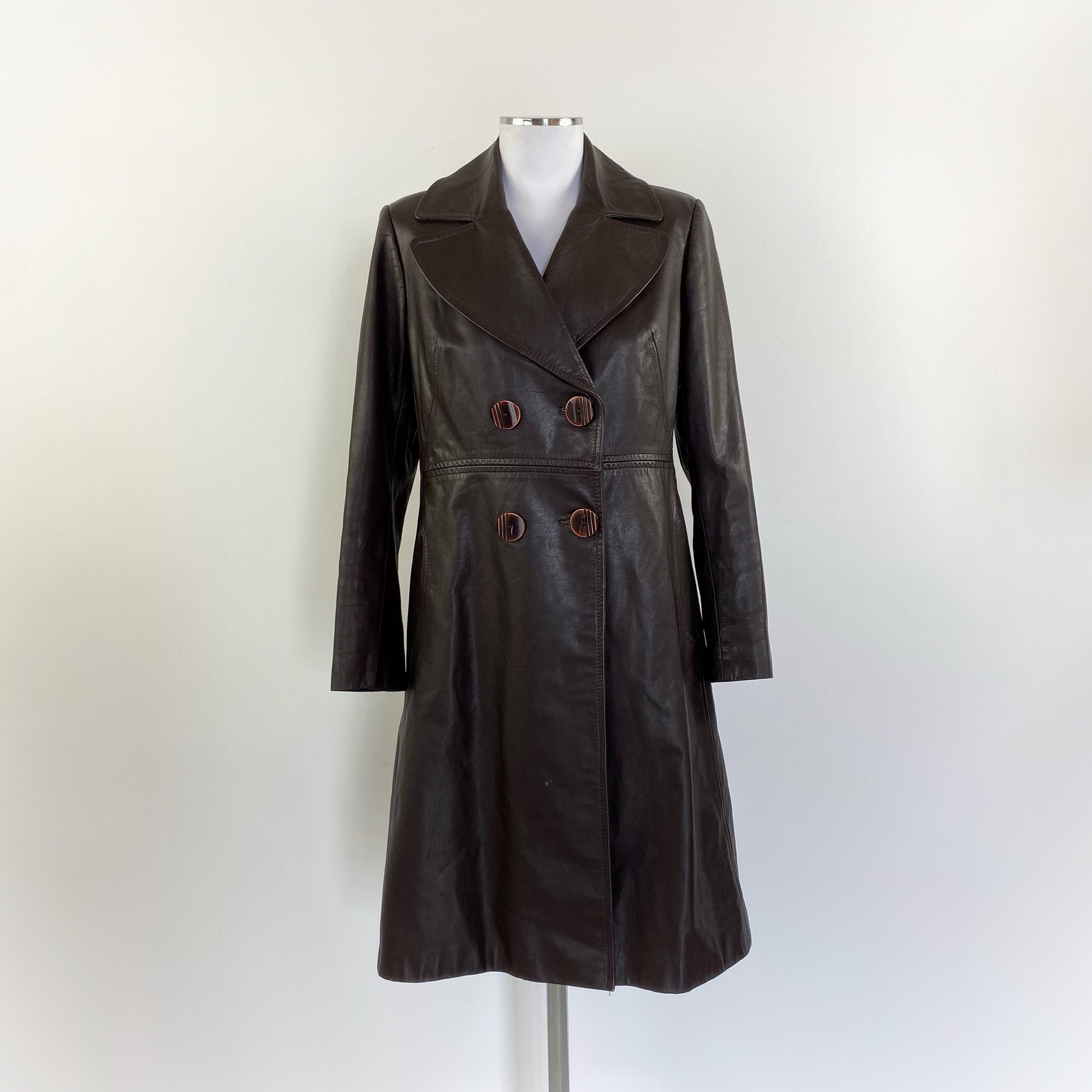 【70s】Euro Vintage All Leather TrenchCoat 70s】Euro Vintage All Leather TrenchCoat 70s Vintage Leather