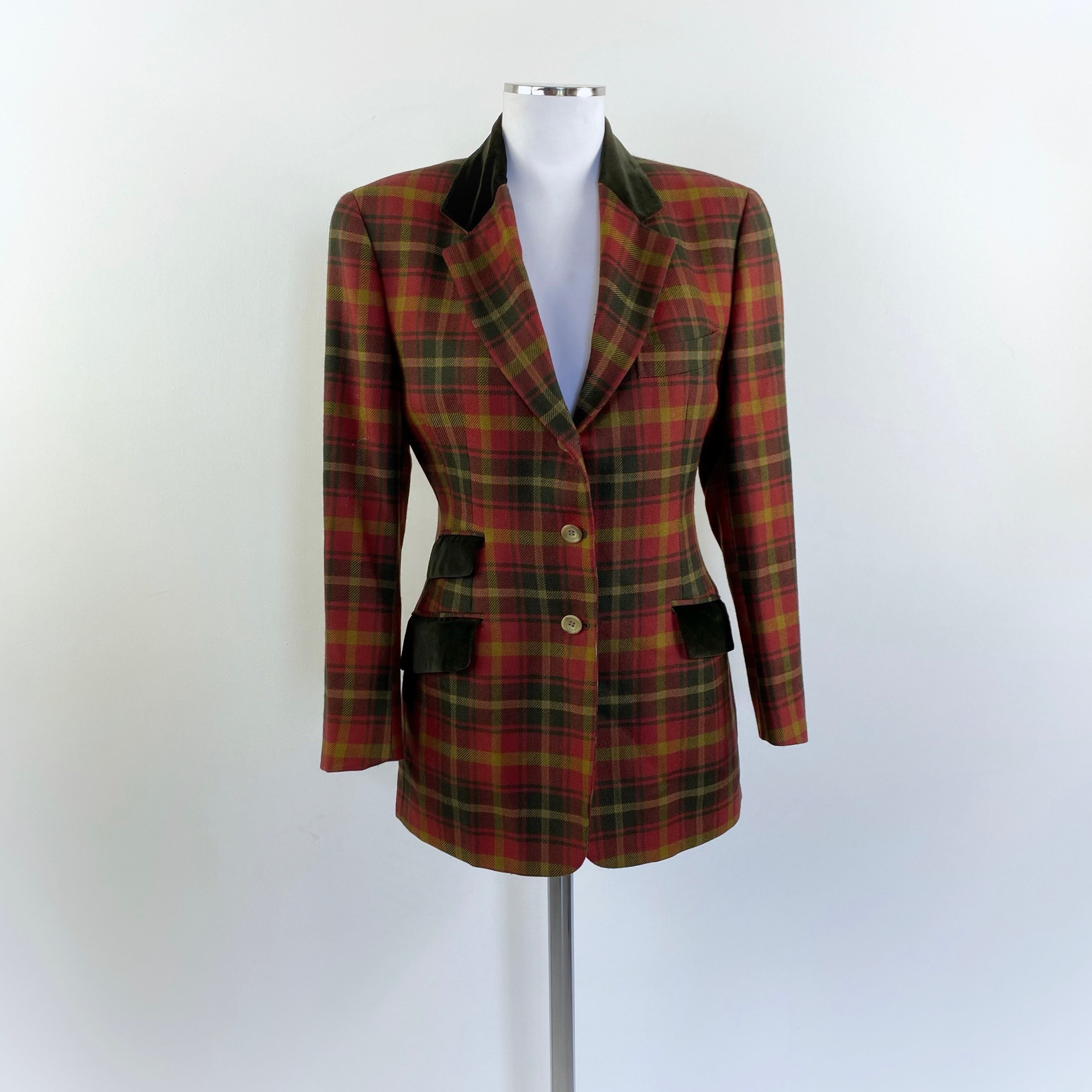 Plaid Blazer Women - Etsy