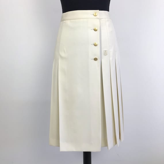 90s vintage Valentino pleated white skirt, wrap sk