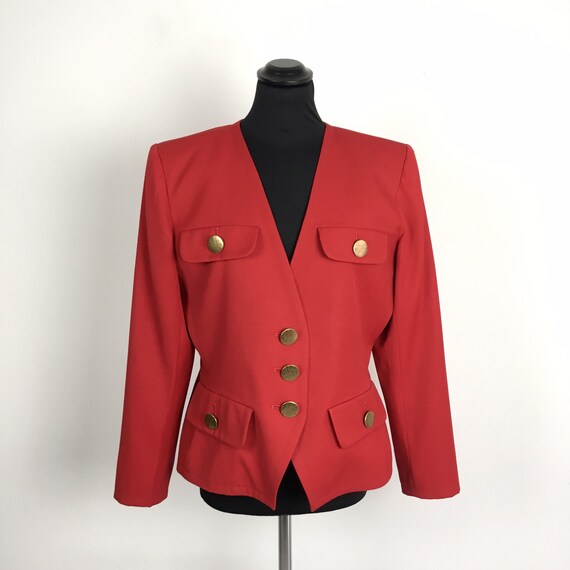 Vintage Yves Saint Laurent red wool jacket, YSL ja