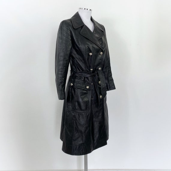 Black Leather Trench Coat - Vintage/ Used main image 0