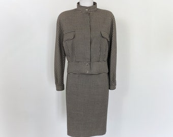 Vintage 80s skirt suit, 1980s suit women, retro suit, womens suit, 80s skirt set, 80s office wear, winter skirt set, 90s skirt suit