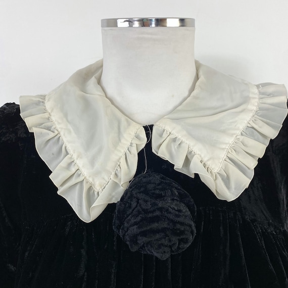 Y2K vintage BLUMARINE black velvet blouse, collar… - image 6