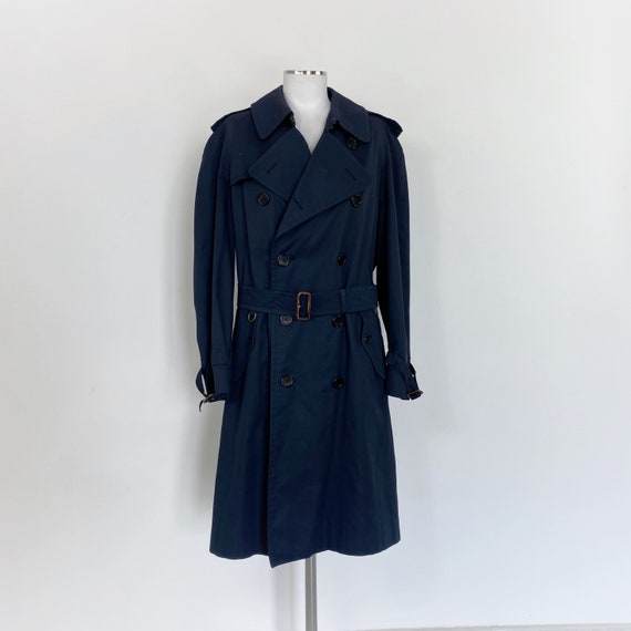 Vintage BURBERRY Trench Coat Double Breasted Trench Coat Blue Trench Coat Men Trench Coat Belted Trench Coat Double Breast Trench Coat Etsy