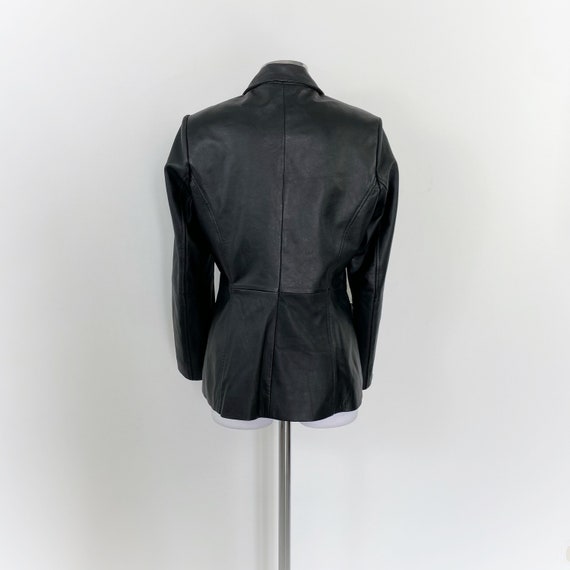 Vintage Black Leather Blazer Fitted Leather Blazer Black Leather Jacket Womens Blazer Black Fitted Blazer Black Blazer Women Etsy Ireland
