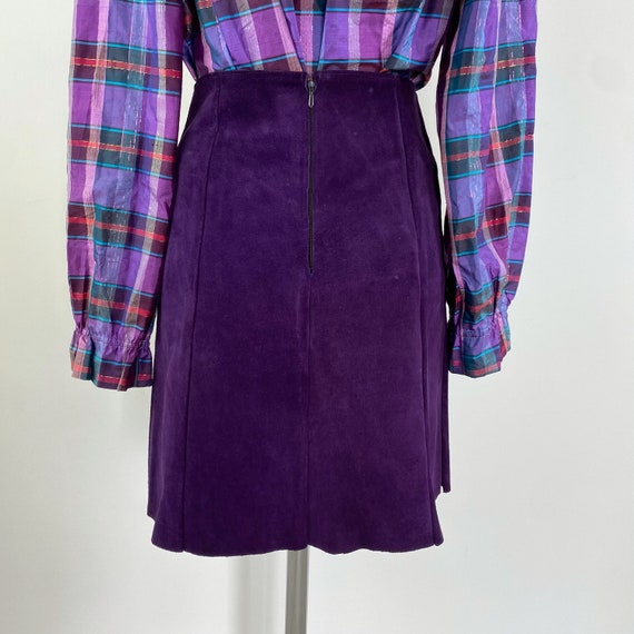 60s vintage purple suede skirt, 1960s suede skirt… - image 4