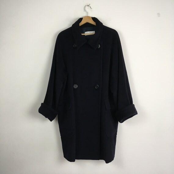 Max Mara blue wool and cachemire coat, Max Mara wo