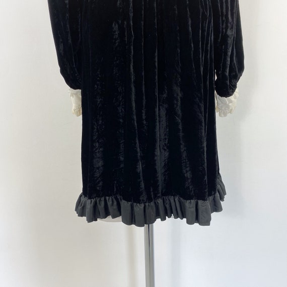 Y2K vintage BLUMARINE black velvet blouse, collar… - image 5